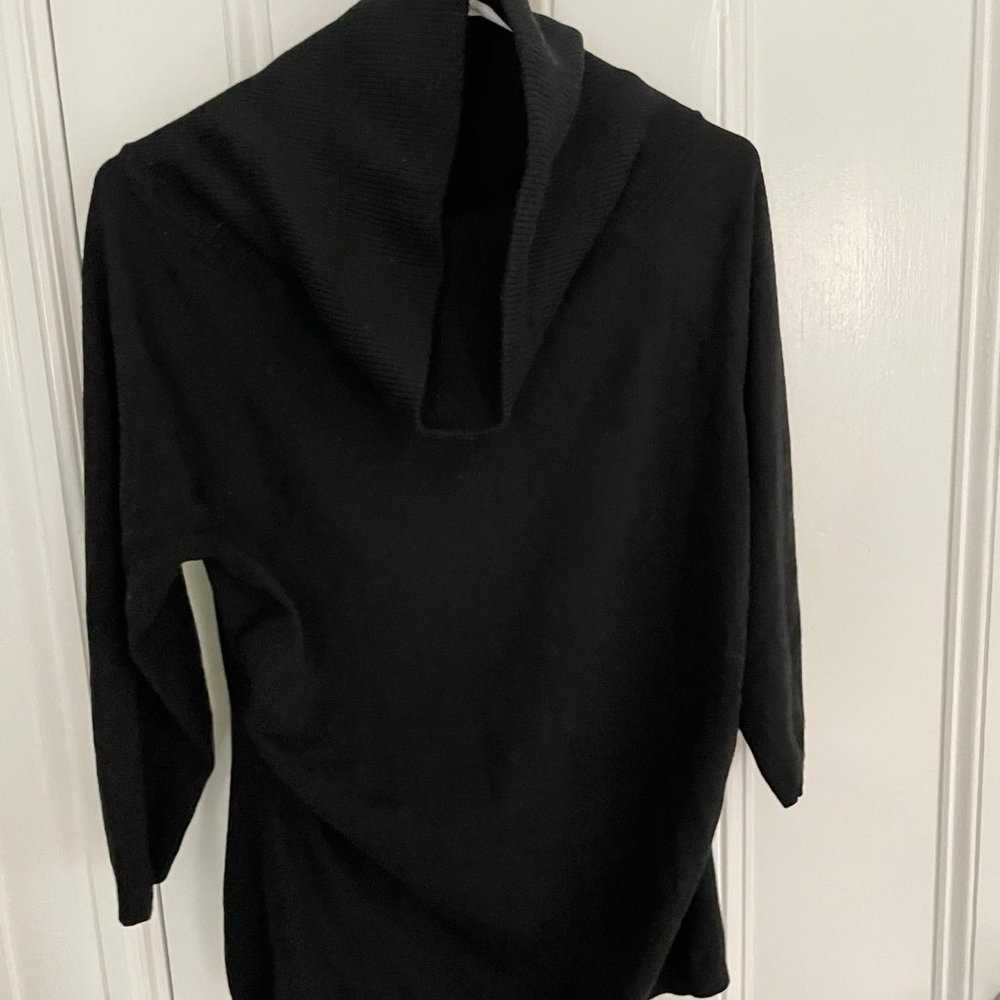 Ann Taylor fitted black turtleneck/cowl neck sweater
